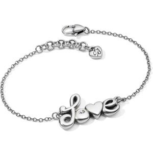 Brighton Love Letters Bracelet with Swarovski stone NEW with Brighton Print bag